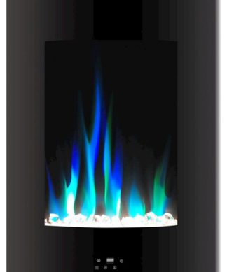 19.5" Vertical Color Changing Wall Mount Fireplace With Crystals