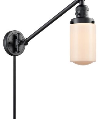 1-Light 4.5" Swing Arm Matte Black - Bulb Included