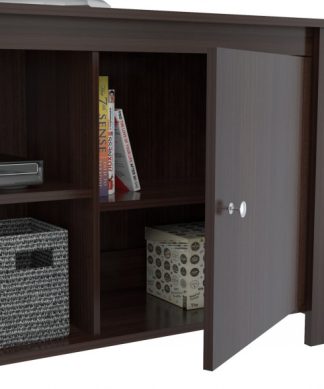 24.8" Espresso Melamine and Engineered Wood TV Stand