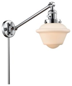 1-Light 8" Swing Arm Polished Chrome - Bulb Included