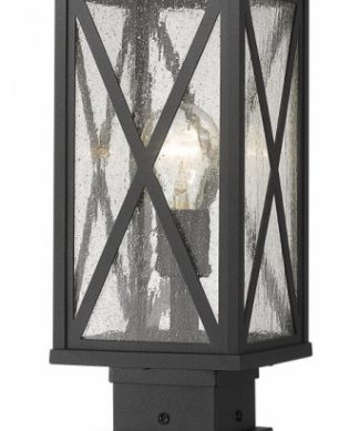 Z-Lite 583PHMS-SQPM-BK Brookside - 18.25 Inch 1 Light Outdoor Square Pier Mount