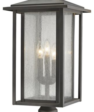 Z-Lite 554PHXLR Aspen 3 Light 22" Tall Outdoor Single Head Post - Oil Rubbed