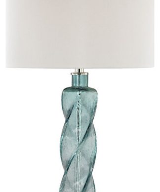 Waikiki 1 Light Table Lamp, Aqua/Polished Nickel