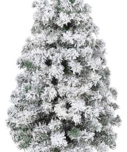 8' Flocked West Virginia Fir Artificial Christmas Tree / 500 Clear LED Lights