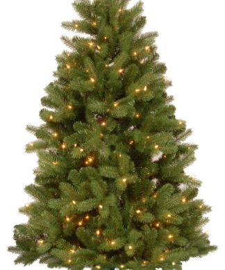5' Feel Real Newberry Spruce Hinged Tree With 500 Clear Lights