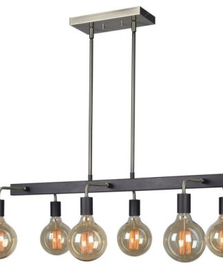 Woodbridge Lighting Ethan 6-light Metal Linear Pendant in Brushed Brass/Bronze