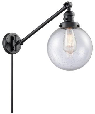 1-Light 8" Swing Arm Matte Black - Bulb Included