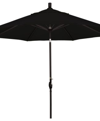 9 Foot Sunbrella Aluminum Crank Lift Push Tilt Patio Umbrella, Black Pole
