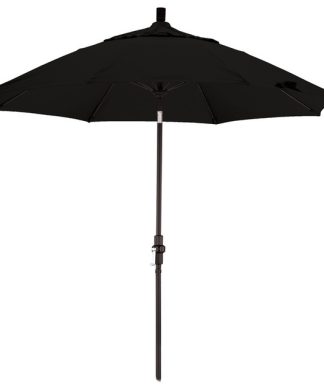 9 Foot Pacifica Crank Lift Collar Tilt Aluminum Patio Umbrella, Black Pole