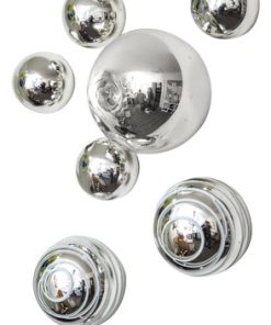 Wall Spheres - Silver & White ~ Set of 9