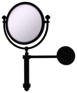 Southbeach Wall Mounted Make-Up Mirror 8" Diameter, 2xMagnification, Matte Black
