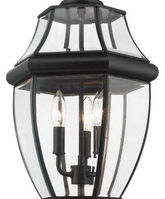 Westover Three Light Outdoor Pier Mount, Black