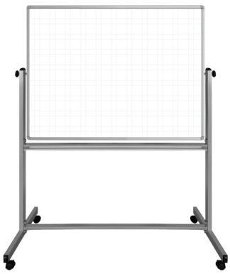 48"x36" Mobile Magnetic Double-sided Ghost Grid Whiteboard