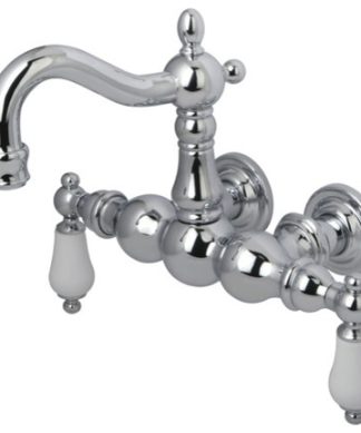 Vintage-Style Polished Chrome 3-3/8" Wall Mount Clawfoot Tub Filler CC1006T1