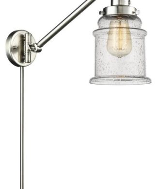 1-Light 8" Swing Arm Brushed Satin Nickel - Bulb Included