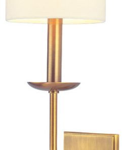 Wall Sconce 1-Light With Aged Brass Finish Candelabra Base Bulb 7", 60W