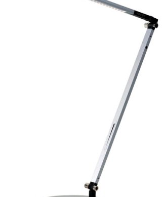 Z-Bar Solo Desk Lamp With 1-Piece Desk Clamp, Cool Light, Silver