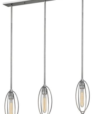 Z-Lite 3000-3B Persis 3 Light 46"W Linear Pendant - Old Silver