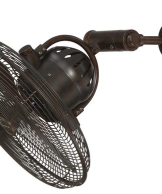 14" Aged Bronze Cage Wall Fan w/ Adjustable Arm - Craftmade Bellows IV BW414AG3