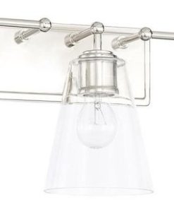 3 Light Vanity, Polished Nickel