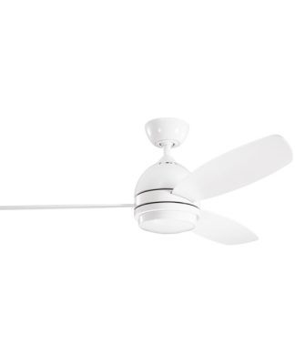 52" Vassar LED Fan, White, White/Silver Blade