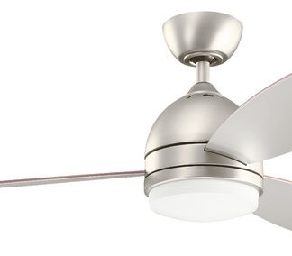 52" Vassar LED Fan, Brushed Nickel, Silver/Walnut Blade