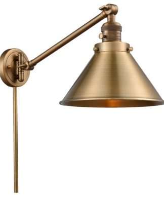 1-Light 10" Swing Arm Brushed Brass - Bulb Included