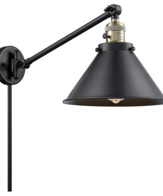 1-Light 10" Swing Arm Black Antique Brass - Bulb Included