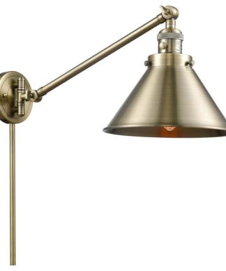 1-Light 10" Swing Arm Antique Brass - Bulb Included