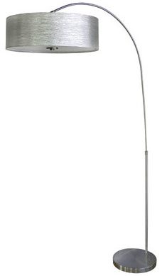 Yosemite Home Decor 1 Light Arc Floor Lamp in Satin Steel