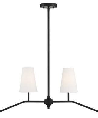 4-Light Linear Chandelier in Matte Black
