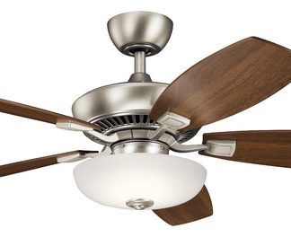 52" Canfield Pro LED Fan, Brushed Nickel, Cherry/Walnut Blade