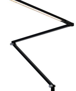 Z-Bar Slim Desk Lamp With 1-Piece Desk Clamp, Cool Light, Metallic Black