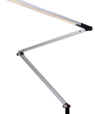 Z-Bar Slim Desk Lamp With 1-Piece Desk Clamp, Warm Light, Silver