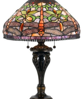 60W Tiffany Table Lamp, Antique Bronze Finish, Tiffany Shade