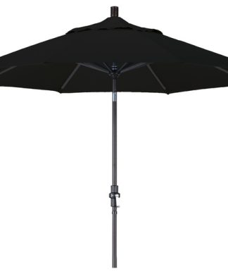 9 Foot Pacifica Aluminum Crank Lift Collar Tilt Patio Umbrella, Black Pole