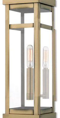 World of Crystal Bangalore Wall Sconces 5" Solid Brass 1-Light, Antique Brass
