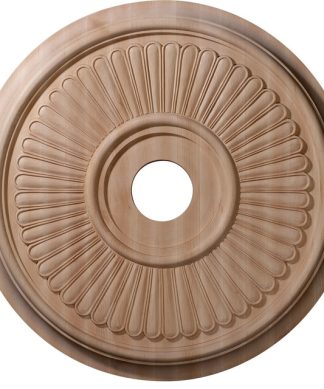24"OD x 3 7/8"ID x 2 1/4"P Carved Berkshire Ceiling Medallion, Red Oak