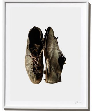 Vintage Baseball Cleats, Photograph, White Frame, 14''x18''