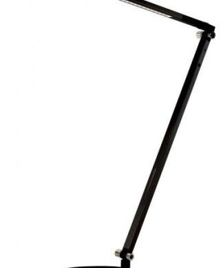 Z-Bar Solo Desk Lamp, Base, Cool Light, LED, Metallic Black, 18"H