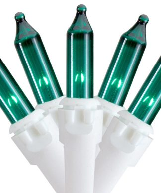 100 Count Teal Green Mini Christmas Lights, 35' White Wire
