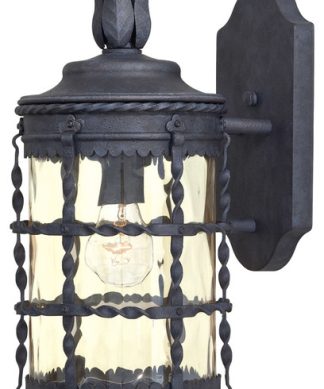 1-Light Wall Mount in Spanish Iron With Champagne glass