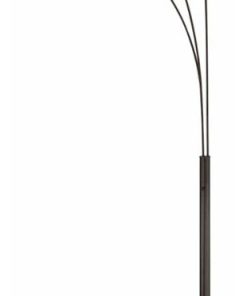 3-Lite Arch Lamp, Copper Bronze/L.Brown Shade, E27 A 60Wx3