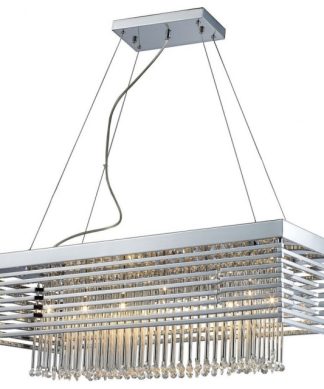 12-Light Crystal Chandelier In Polished Chrome Finish - Luxe-Glam Style