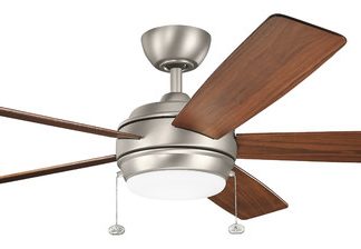 60" Starkk LED Fan, Brushed Nickel/Silver/Walnut Blade