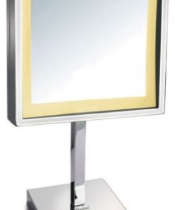 Whitehaus WHMR295 Freestanding LED Square 5x Magnifying Mirror - Polished