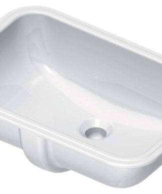 White Ceramic Rectangular Undermount Bathroom Sink