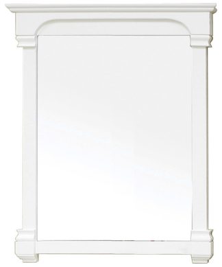 36" Solid Wood Frame Mirror, Cream