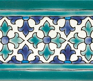 3.94"x7.87" Maya Handpainted Border Green