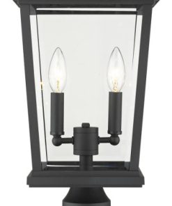 Z-LITE 568PHBR-533PM-BK 2 Light Outdoor Pier Mounted Fixture